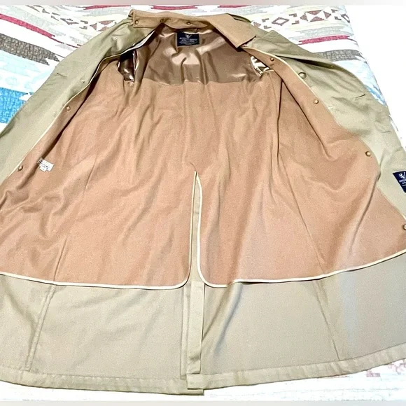 Vintage Austin Reed Tan Regent Street Trench Coat London Heritage 1970s Men 38R